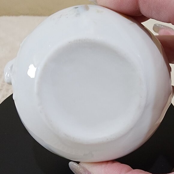 1900's Dainty Antique Hand Painted Daisy Flower Pinch Top Hair Catch Bowl Vanity - Picture 11 of 17